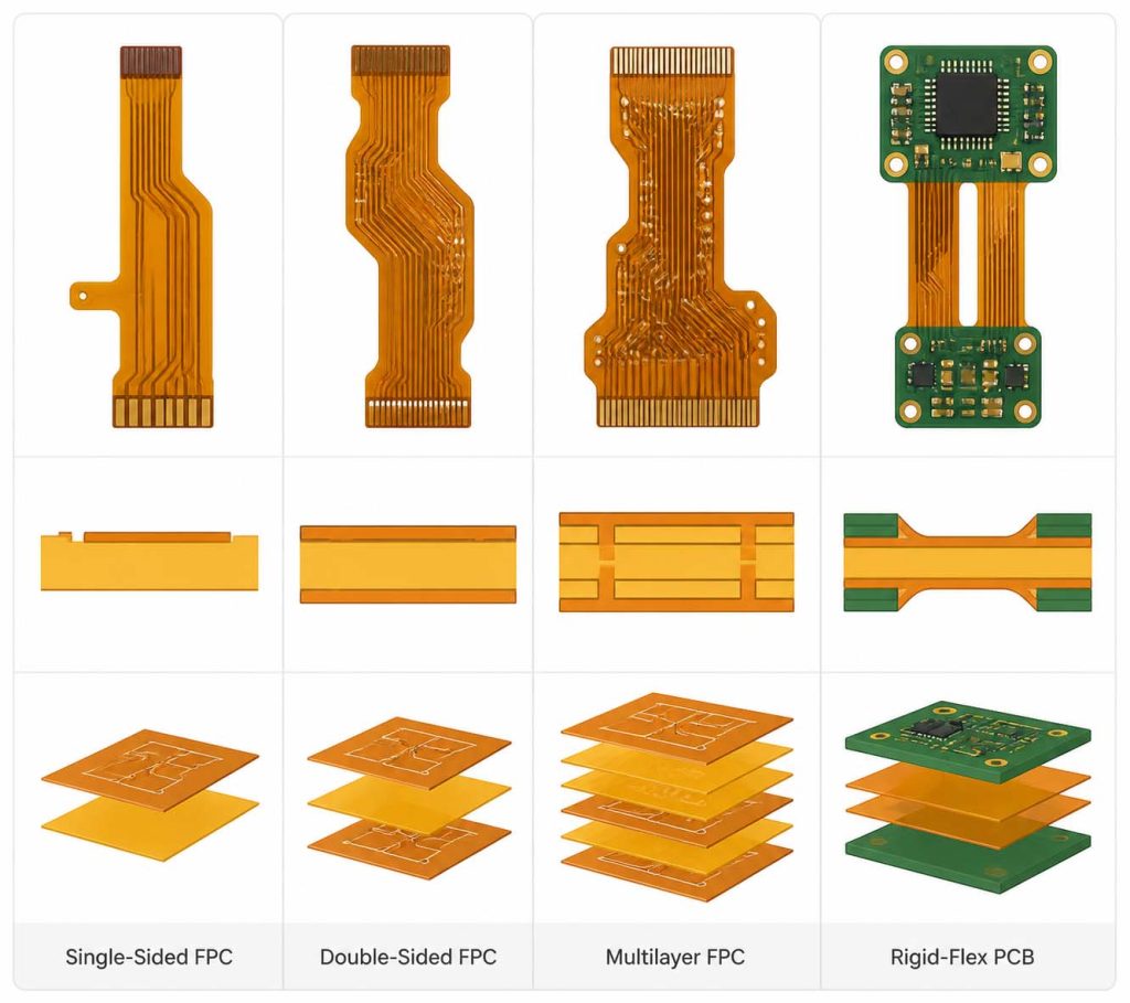 4 type FPC Structure Comparison