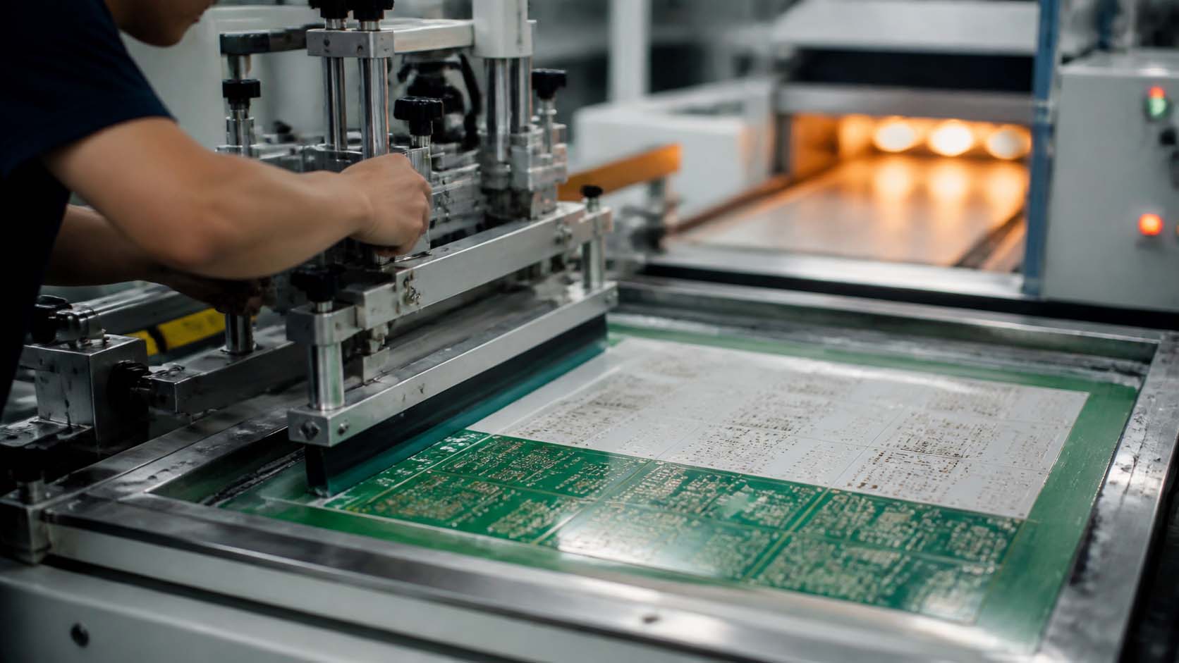 Solder mask printing and curing process