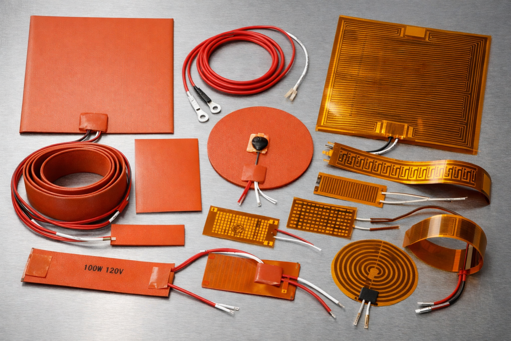 alt="PI heater PET heater silicone heater and graphene heater comparison"