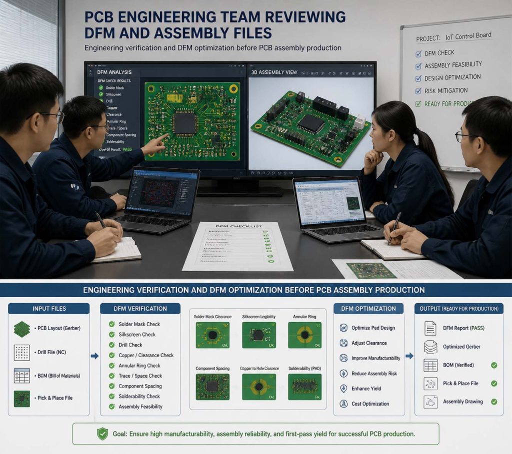 CB engineering team reviewing DFM and assembly files